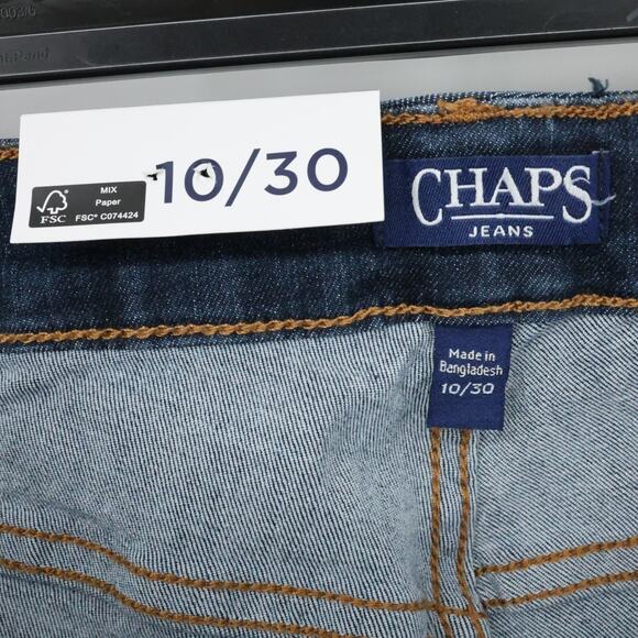 Chaps Jeans Womens 10 Blue Cotton Stretch Denim Mid Rise Crop Kick Flare 30W New - Picture 3 of 14